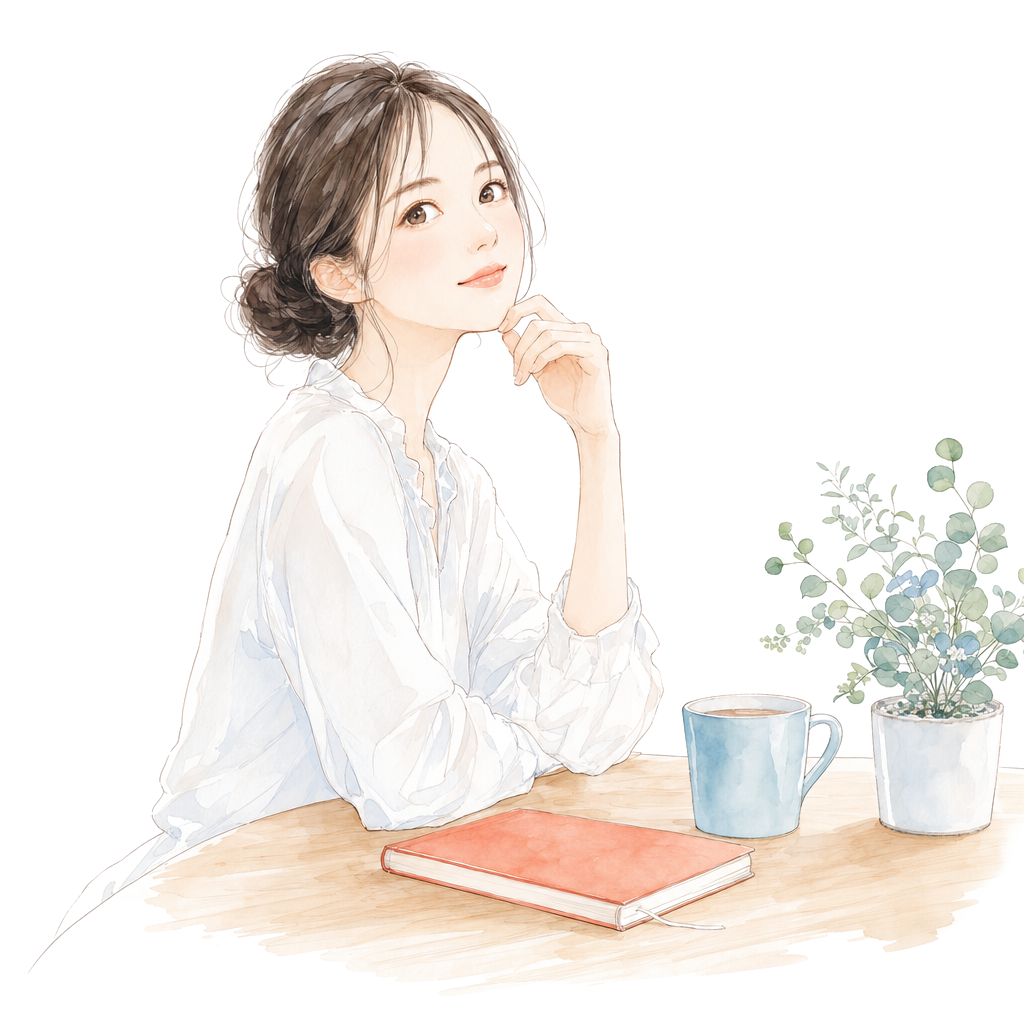 お金の不安をひとりで抱える女性のイメージイラスト